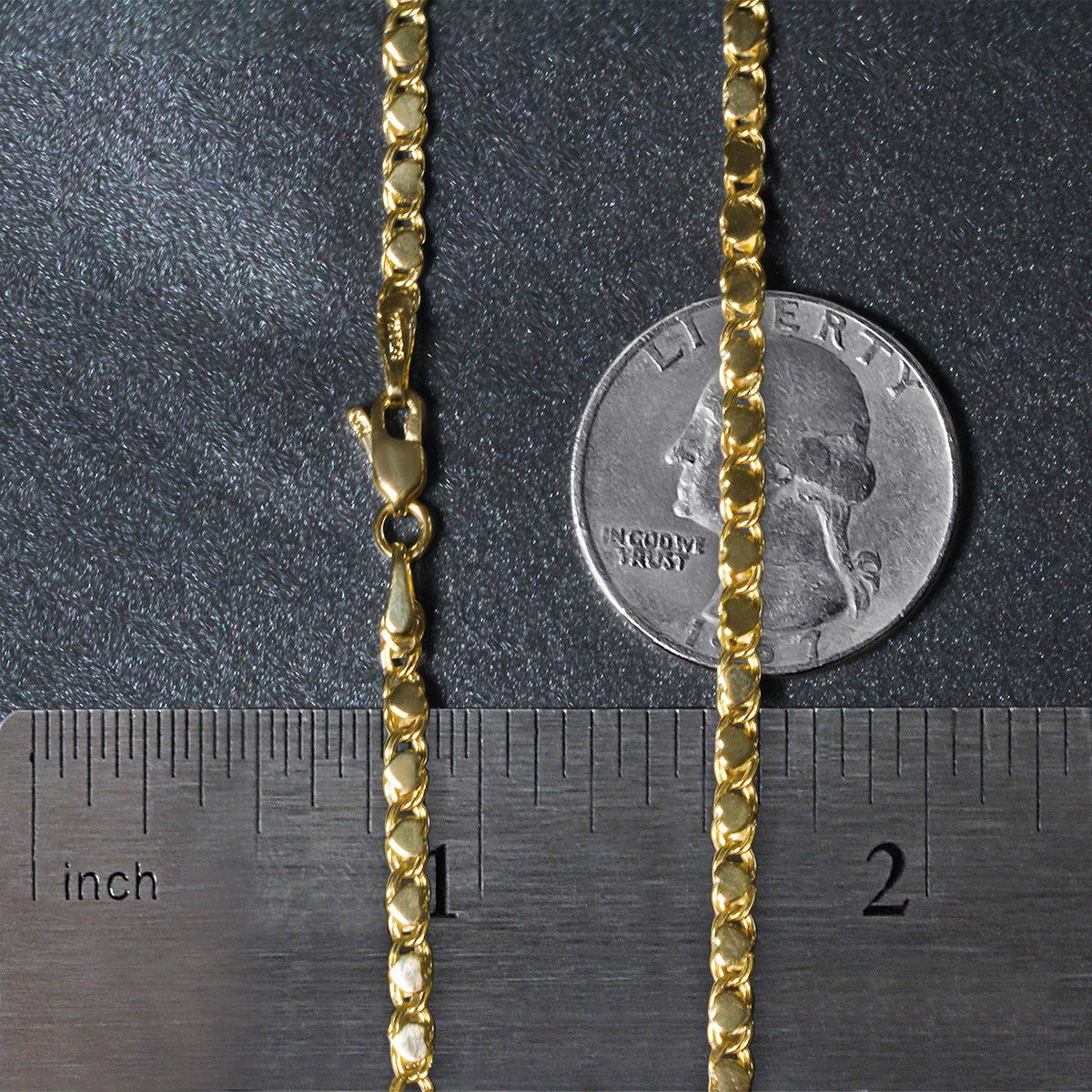 2.9mm 14k Yellow Gold Heart Chain - LinkagejewelrydesignLinkagejewelrydesign