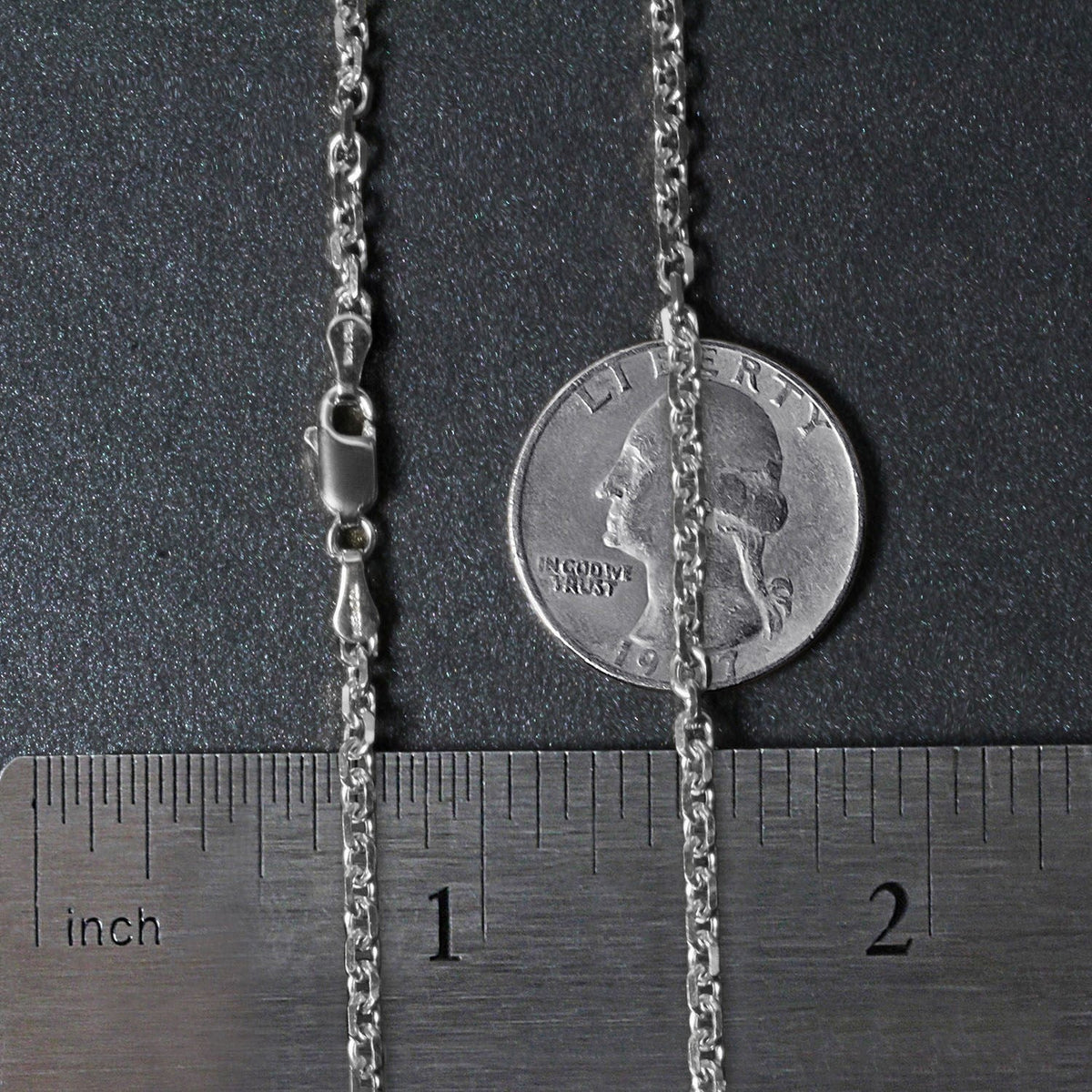 3.1mm 14k White Gold Diamond Cut Cable Link Chain - LinkagejewelrydesignLinkagejewelrydesign