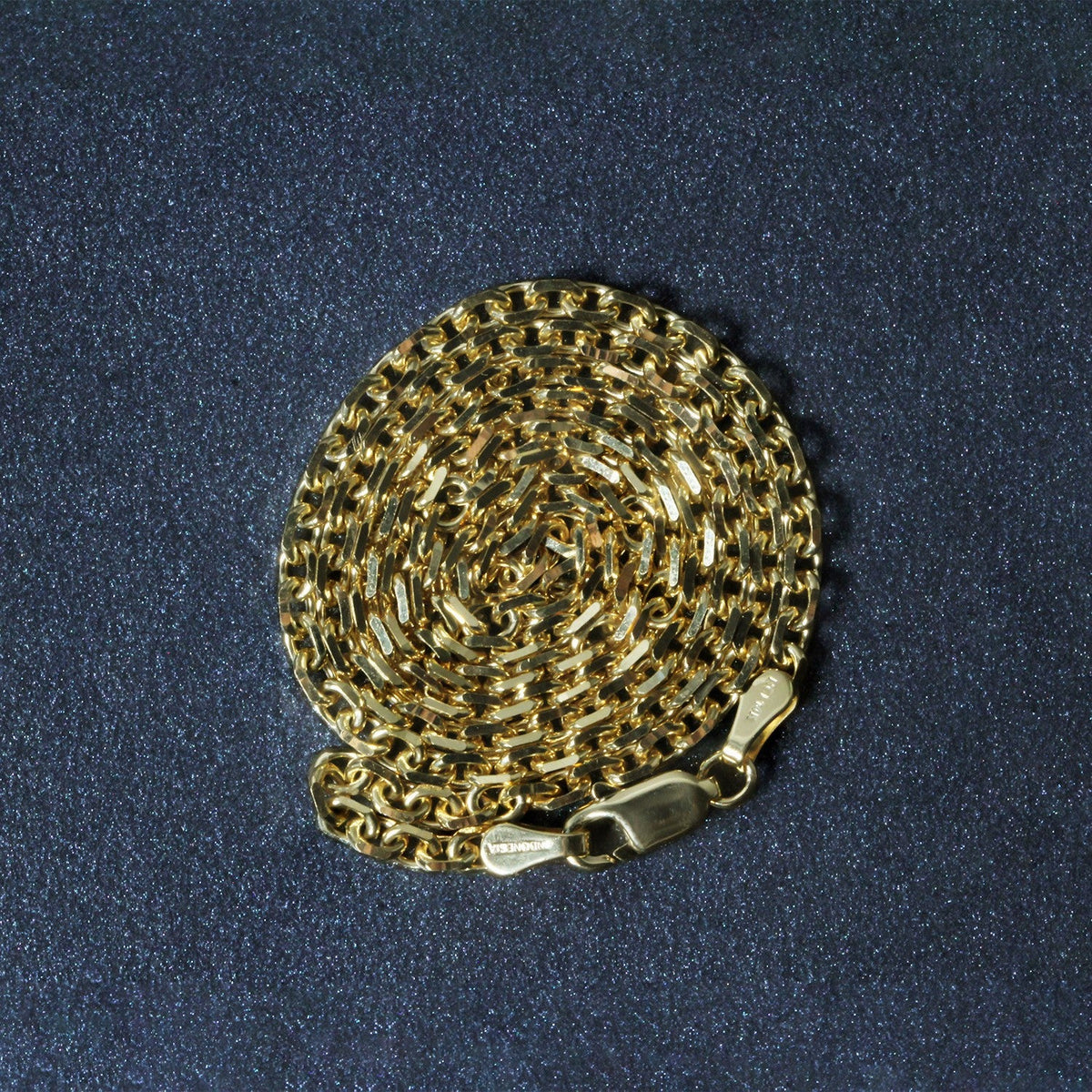 3.1mm 14k Yellow Gold Diamond Cut Cable Link Chain - LinkagejewelrydesignLinkagejewelrydesign