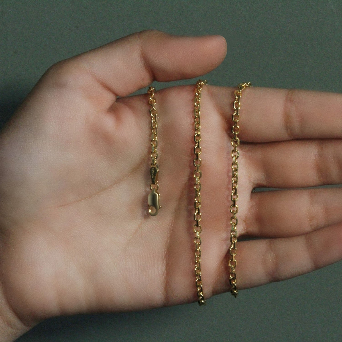 3.1mm 14k Yellow Gold Diamond Cut Cable Link Chain - LinkagejewelrydesignLinkagejewelrydesign