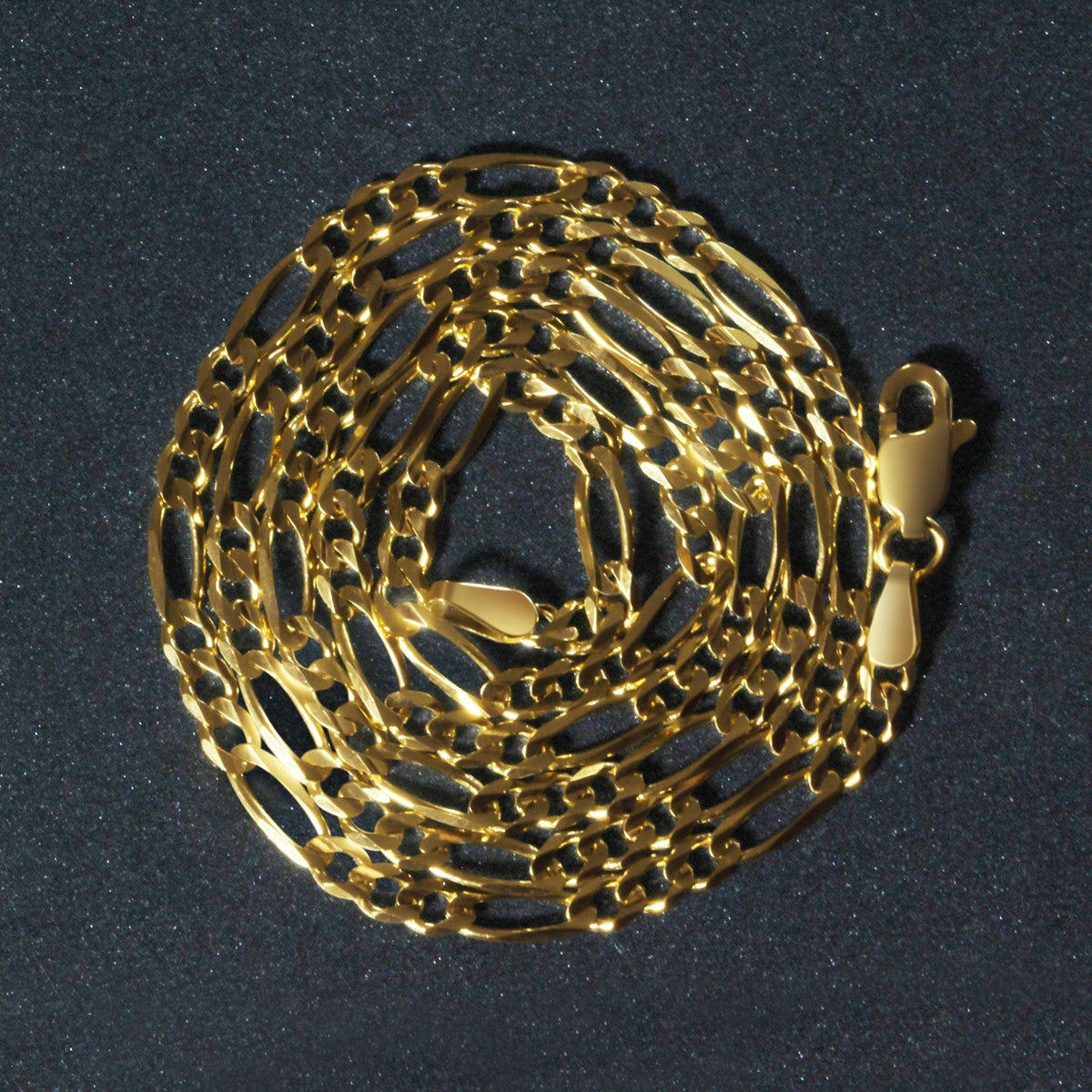 3.1mm 14k Yellow Gold Solid Figaro Chain - LinkagejewelrydesignLinkagejewelrydesign