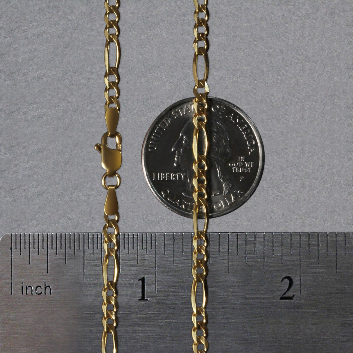 3.1mm 14k Yellow Gold Solid Figaro Chain - LinkagejewelrydesignLinkagejewelrydesign