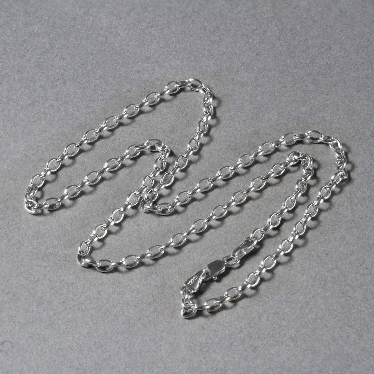 3.2mm 14k White Gold Oval Rolo Chain - LinkagejewelrydesignLinkagejewelrydesign