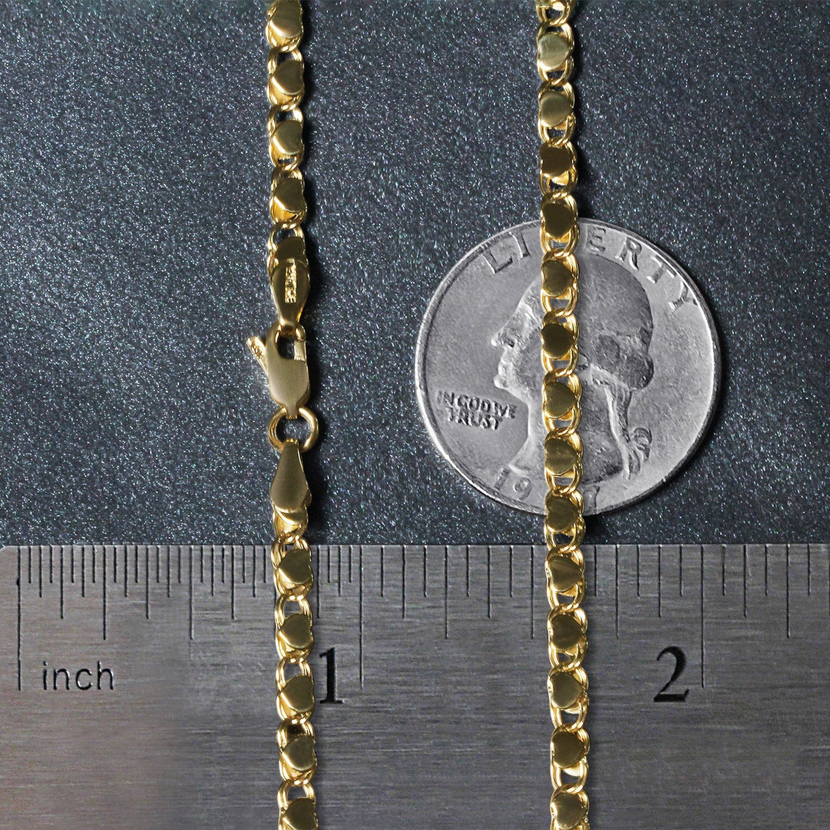 3.3mm 14k Yellow Gold Heart Chain - LinkagejewelrydesignLinkagejewelrydesign