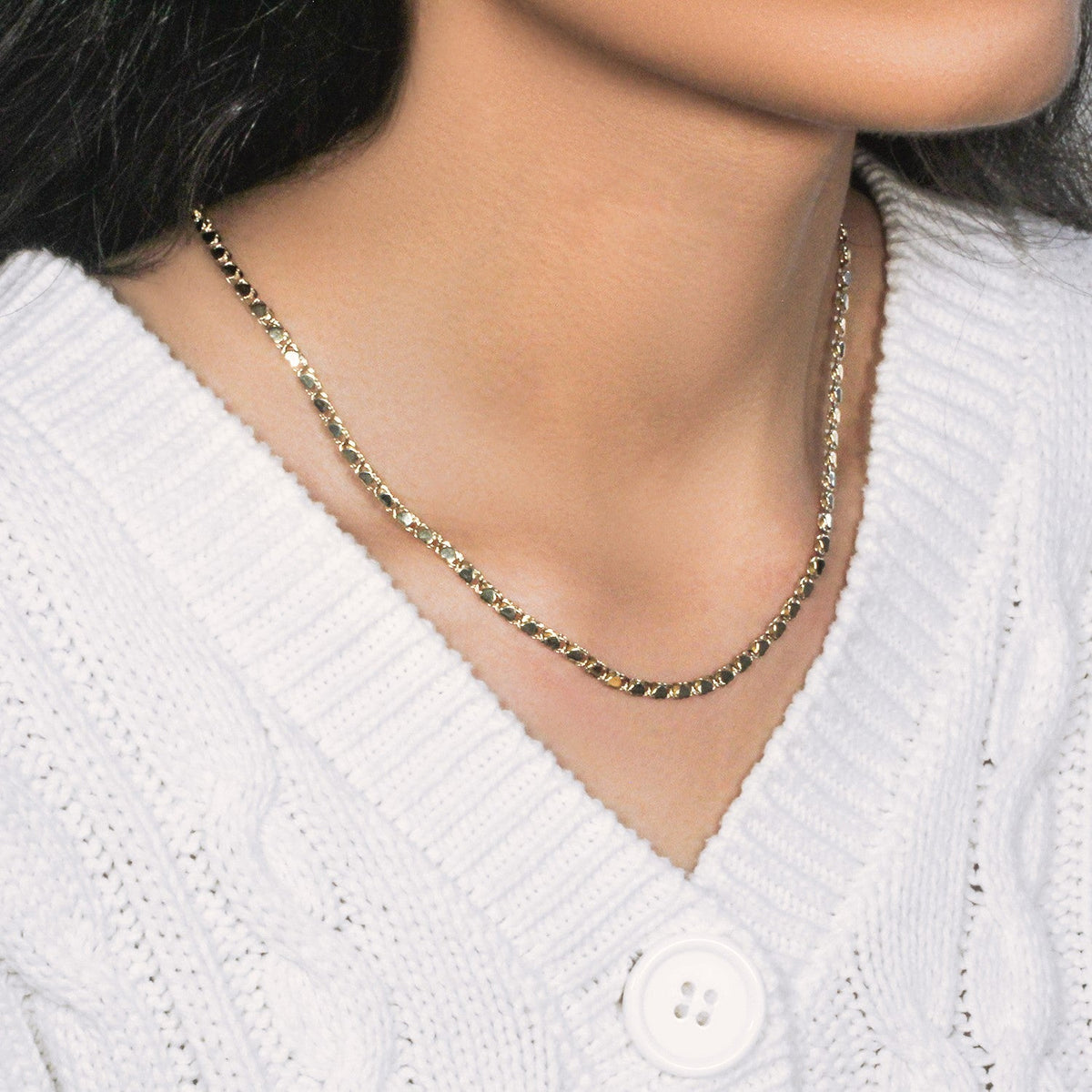 3.3mm 14k Yellow Gold Heart Chain - LinkagejewelrydesignLinkagejewelrydesign