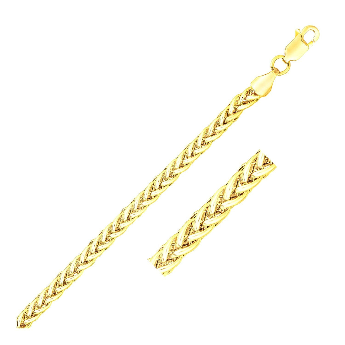 3.3mm 14k Yellow Gold Light Weight Wheat Bracelet - LinkagejewelrydesignLinkagejewelrydesign