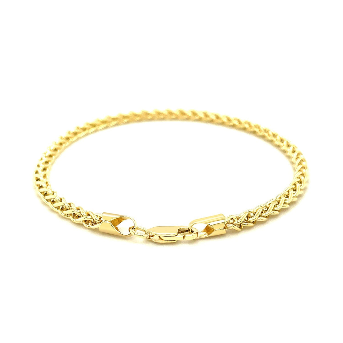 3.3mm 14k Yellow Gold Light Weight Wheat Bracelet - LinkagejewelrydesignLinkagejewelrydesign
