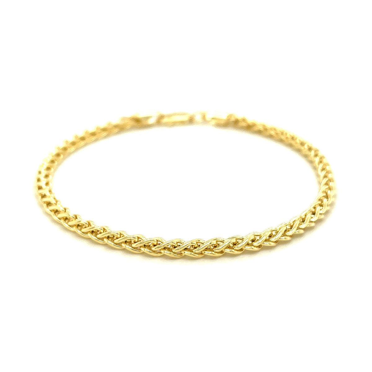 3.3mm 14k Yellow Gold Light Weight Wheat Bracelet - LinkagejewelrydesignLinkagejewelrydesign