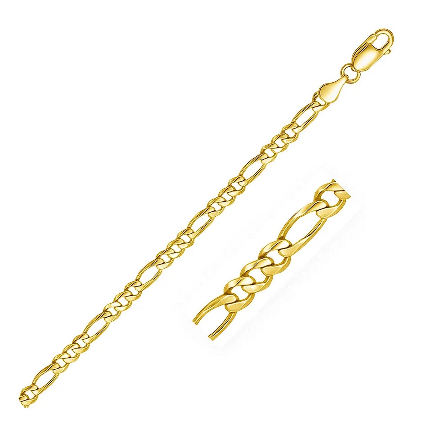 3.7mm 10k Yellow Gold Link Figaro Bracelet - LinkagejewelrydesignLinkagejewelrydesign