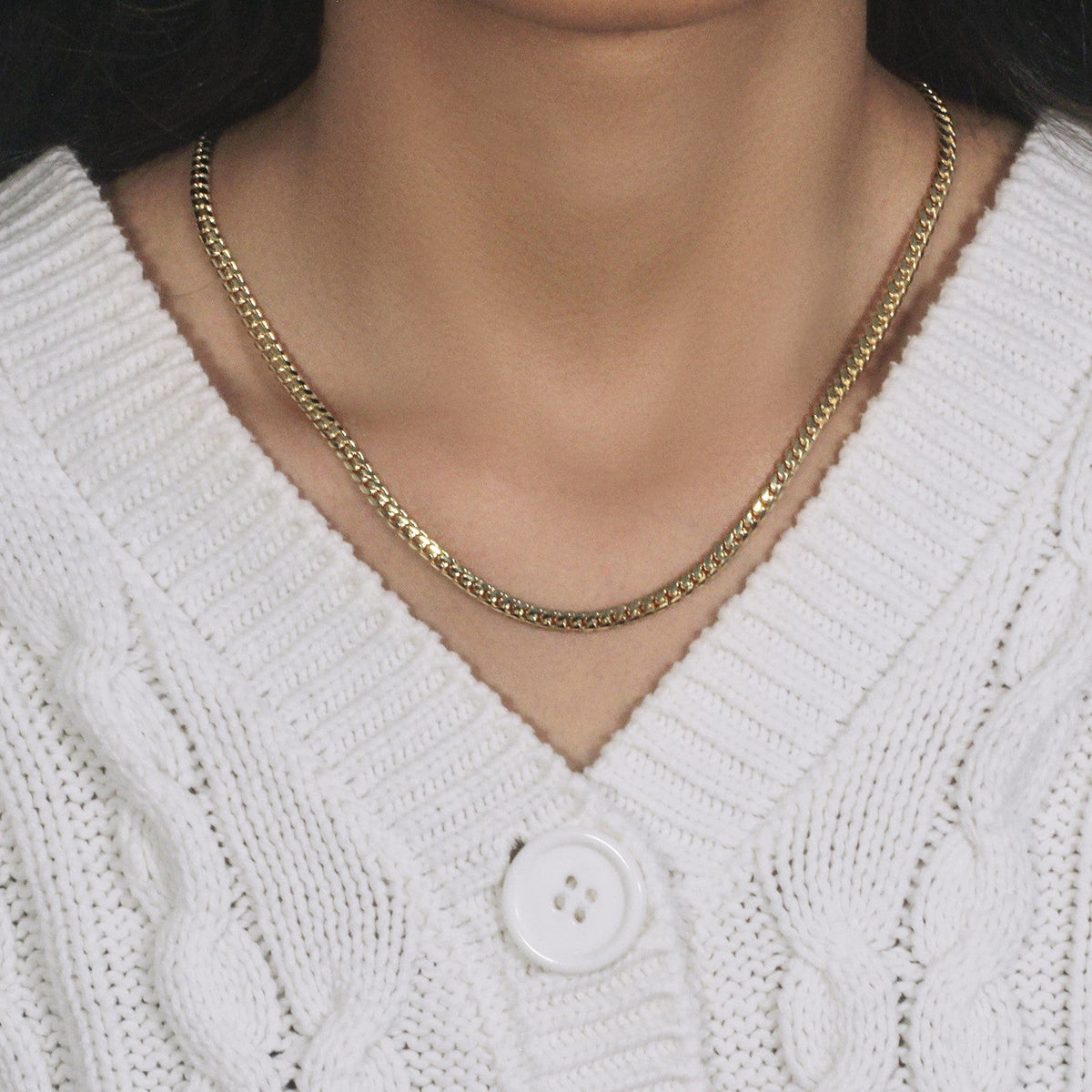 3.9mm 10k Yellow Gold Classic Miami Cuban Solid Chain - LinkagejewelrydesignLinkagejewelrydesign