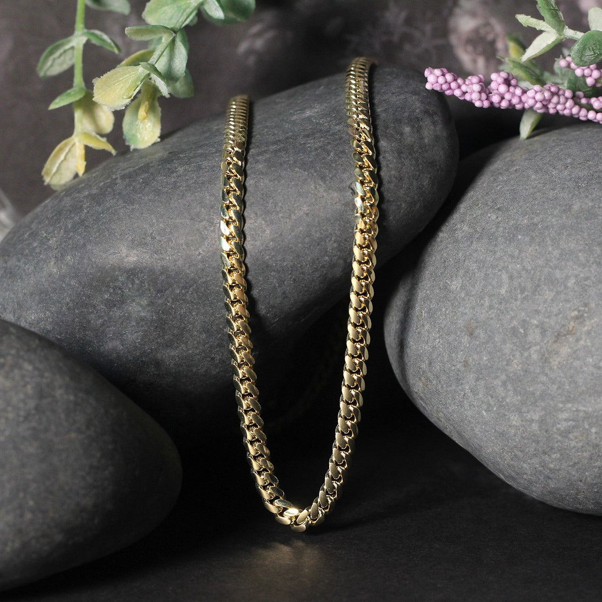 3.9mm 10k Yellow Gold Classic Miami Cuban Solid Chain - LinkagejewelrydesignLinkagejewelrydesign