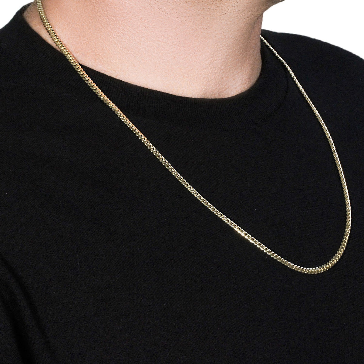 3.9mm 10k Yellow Gold Classic Miami Cuban Solid Chain - LinkagejewelrydesignLinkagejewelrydesign