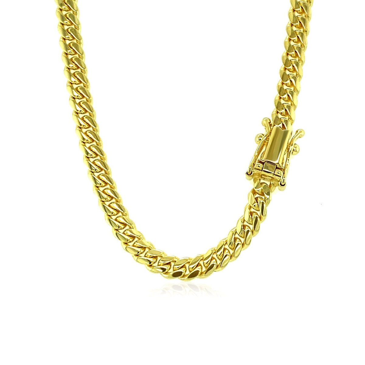 3.9mm 10k Yellow Gold Classic Miami Cuban Solid Chain - LinkagejewelrydesignLinkagejewelrydesign