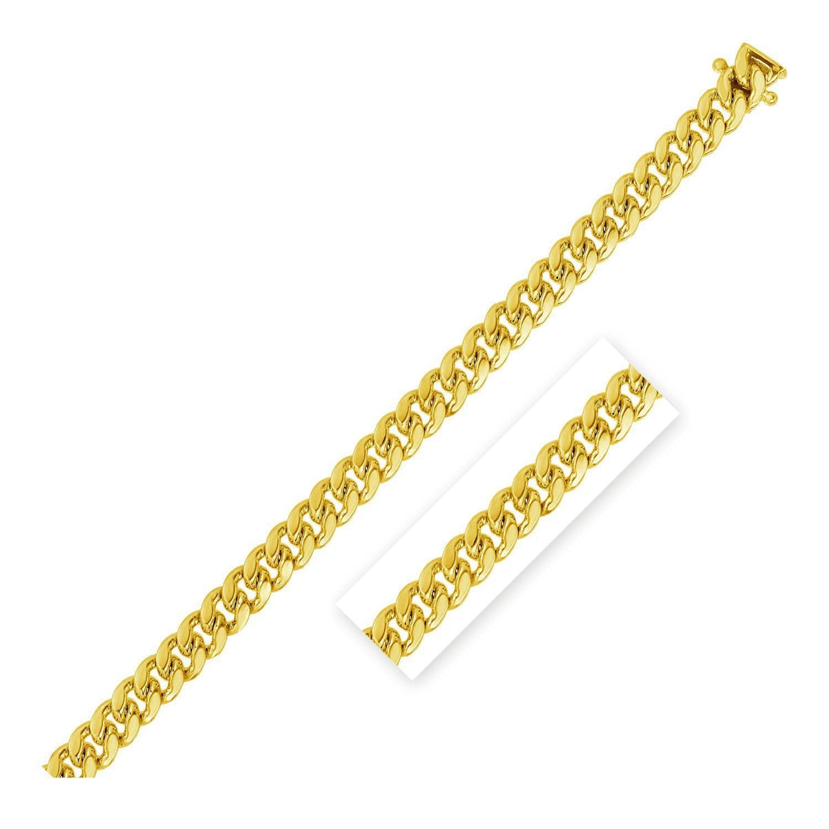 3.9mm 10k Yellow Gold Classic Miami Cuban Solid Chain - LinkagejewelrydesignLinkagejewelrydesign