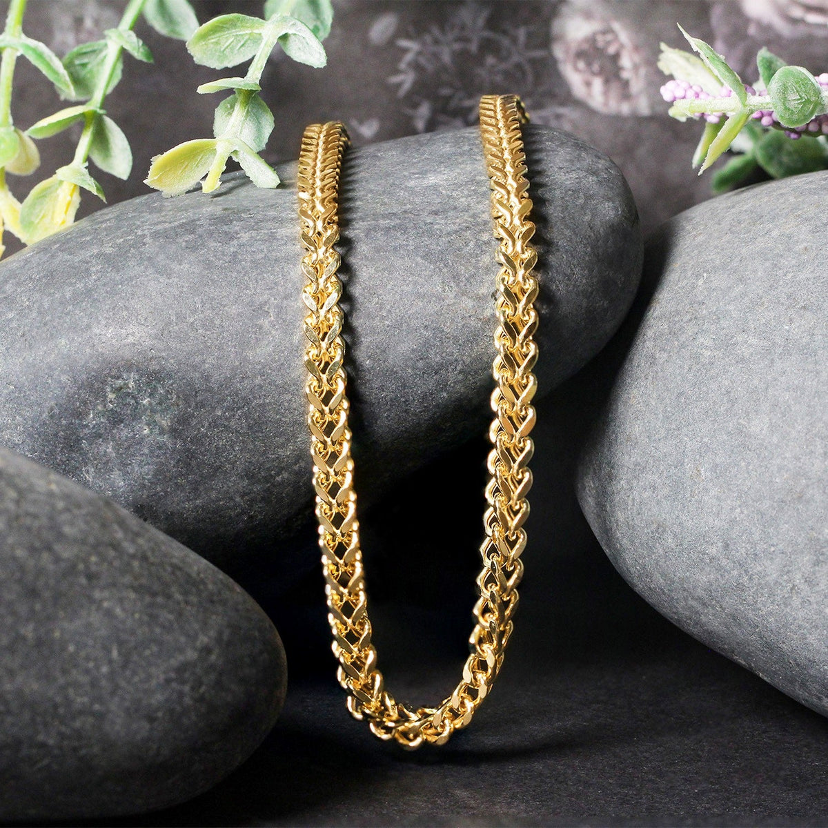 3.9mm 14k Yellow Gold Square Franco Chain - LinkagejewelrydesignLinkagejewelrydesign