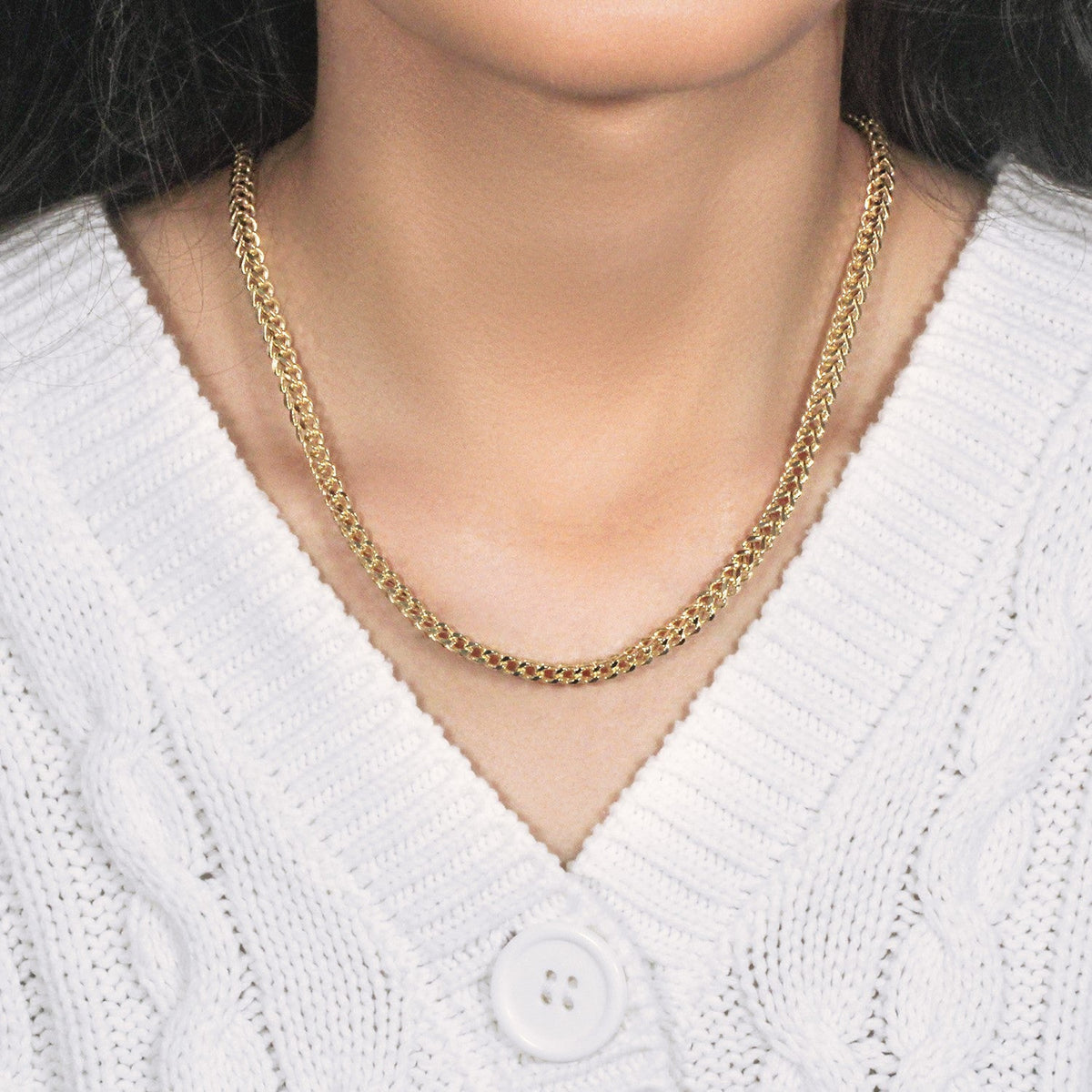 3.9mm 14k Yellow Gold Square Franco Chain - LinkagejewelrydesignLinkagejewelrydesign