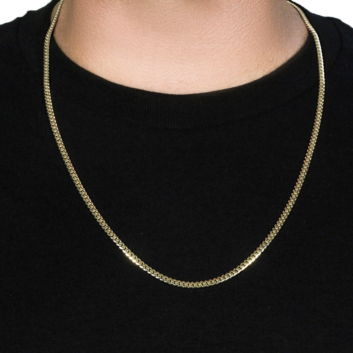 4.0mm 14k Yellow Gold Classic Solid Miami Cuban Chain - LinkagejewelrydesignLinkagejewelrydesign