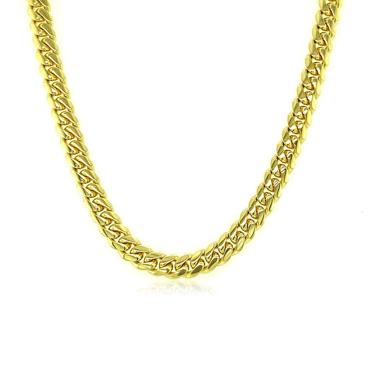 4.0mm 14k Yellow Gold Classic Solid Miami Cuban Chain - LinkagejewelrydesignLinkagejewelrydesign