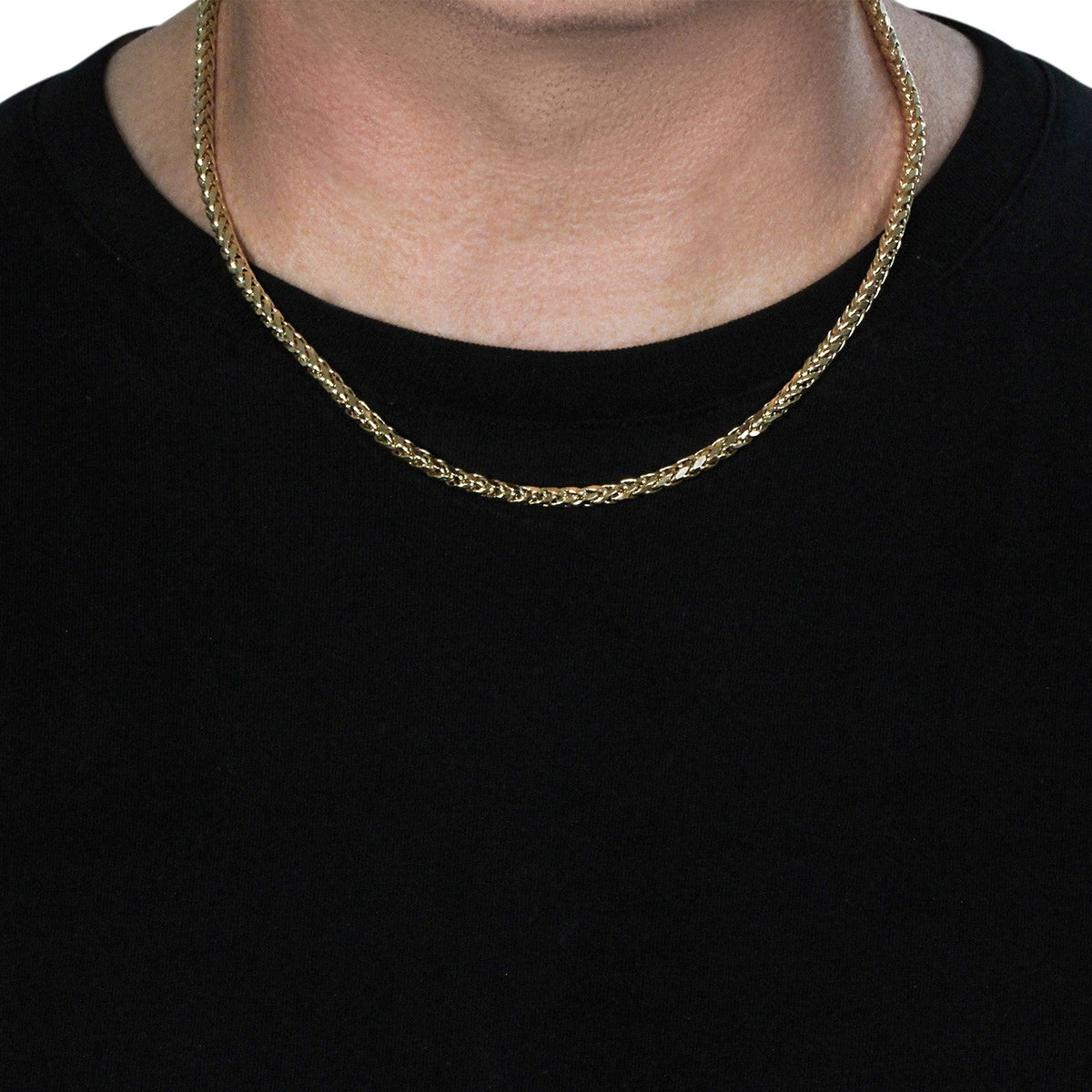 4.1mm 14k Yellow Gold Diamond Cut Round Franco Chain - LinkagejewelrydesignLinkagejewelrydesign