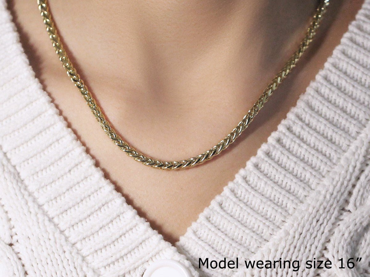 4.1mm 14k Yellow Gold Diamond Cut Round Franco Chain - LinkagejewelrydesignLinkagejewelrydesign