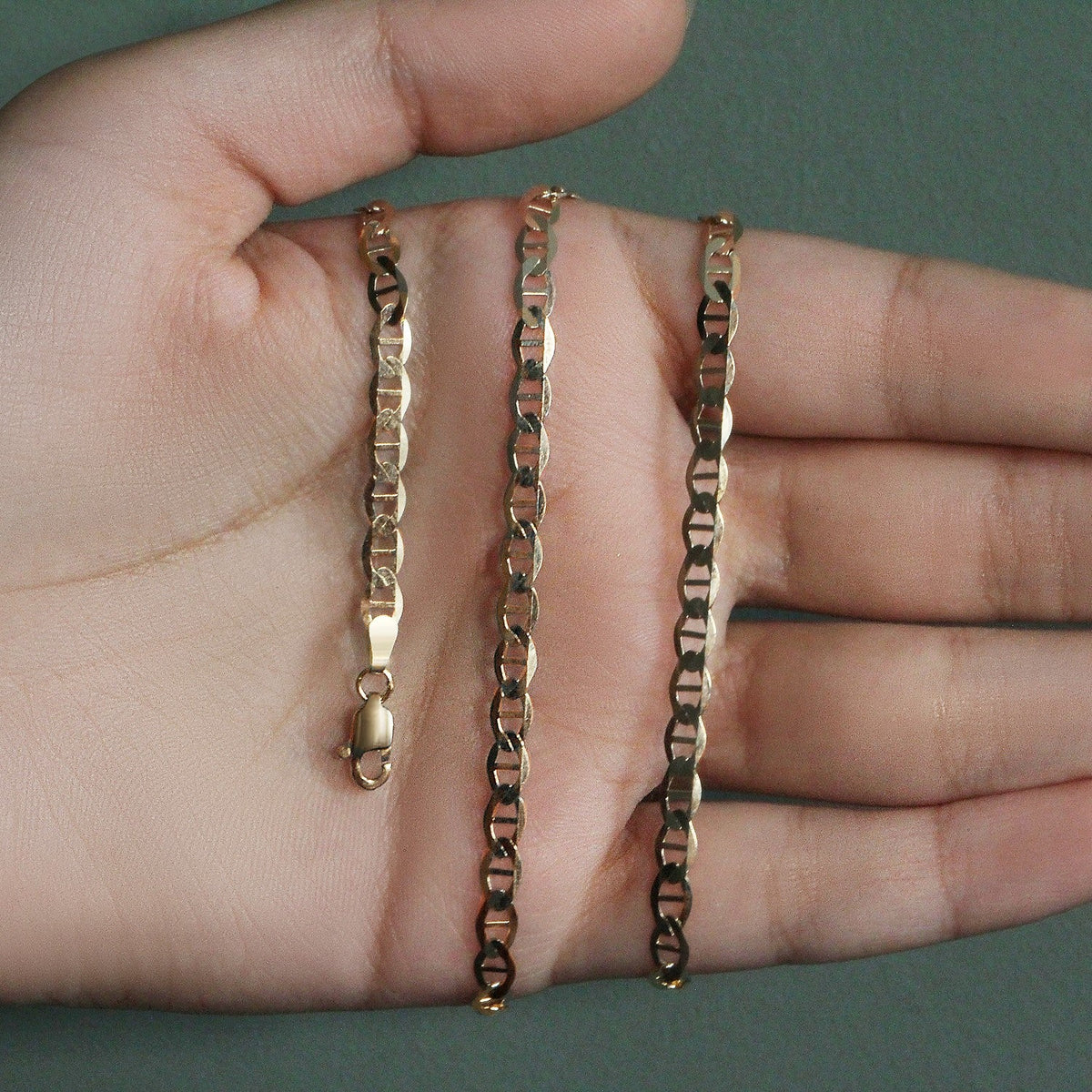 4.5mm 10k Yellow Gold Mariner Link Chain - LinkagejewelrydesignLinkagejewelrydesign