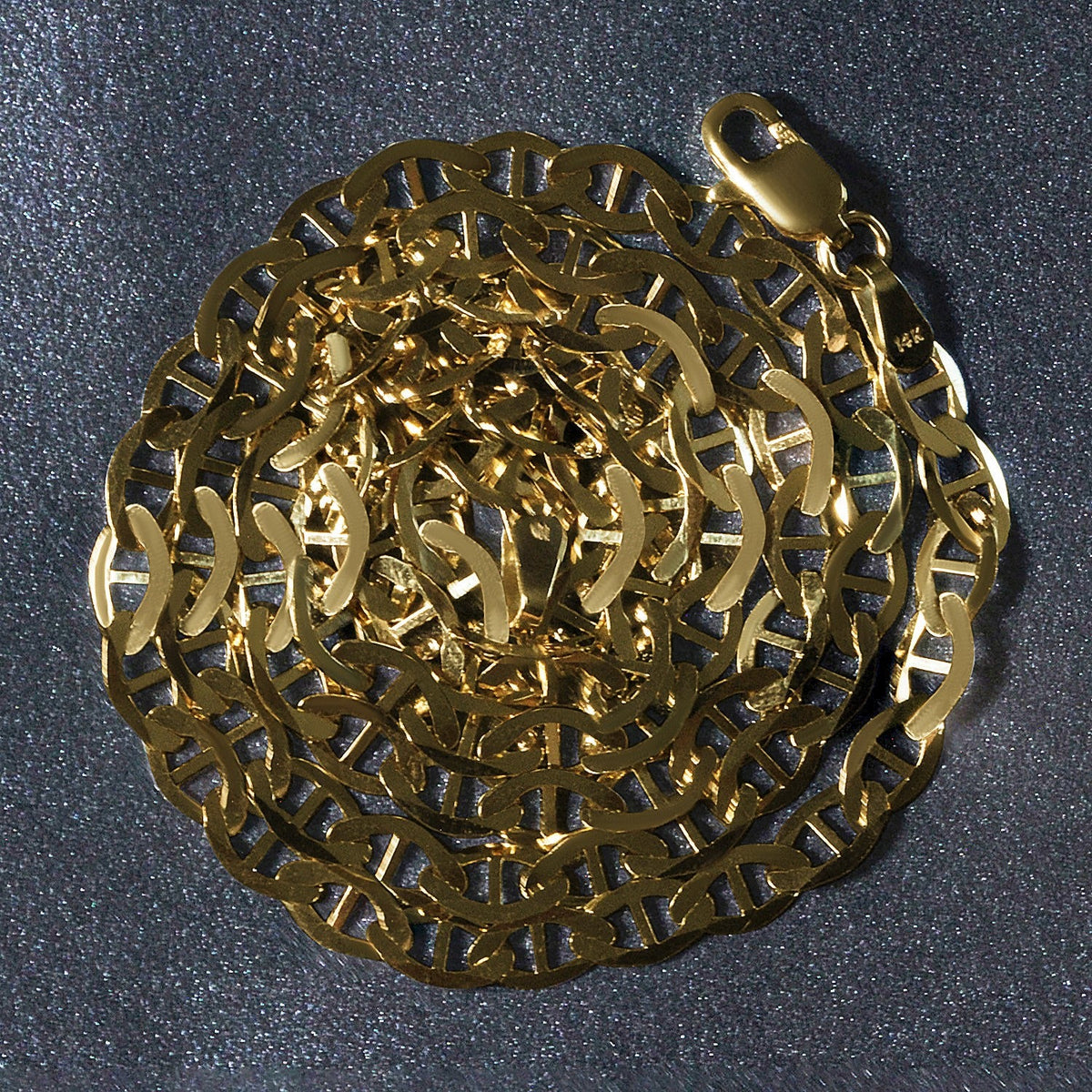 4.5mm 10k Yellow Gold Mariner Link Chain - LinkagejewelrydesignLinkagejewelrydesign