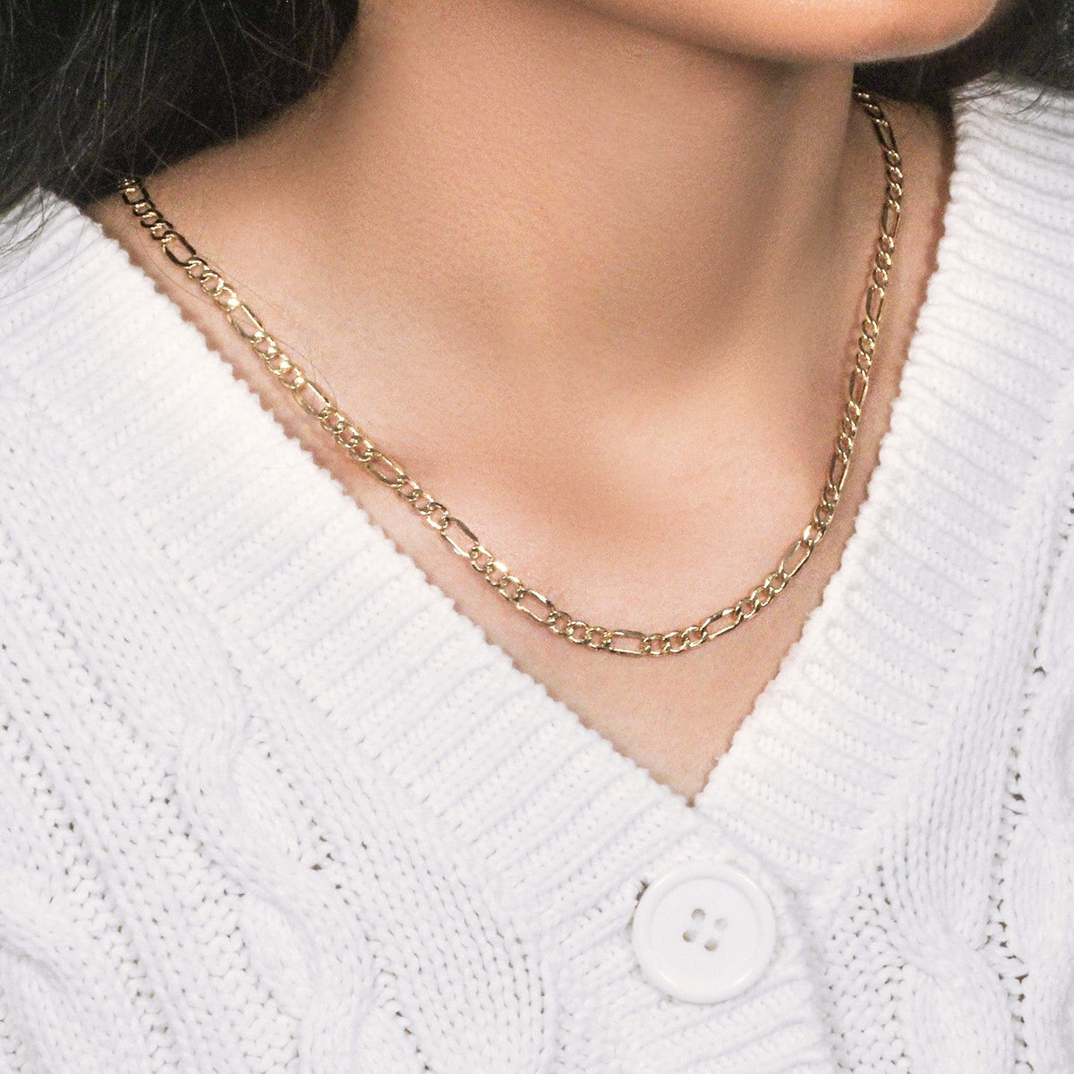 4.6mm 10k Yellow Gold Lite Figaro Chain - LinkagejewelrydesignLinkagejewelrydesign