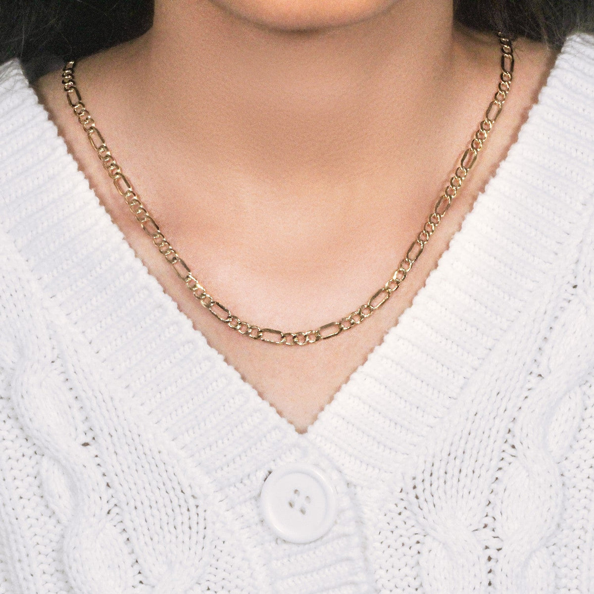 4.6mm 10k Yellow Gold Lite Figaro Chain - LinkagejewelrydesignLinkagejewelrydesign