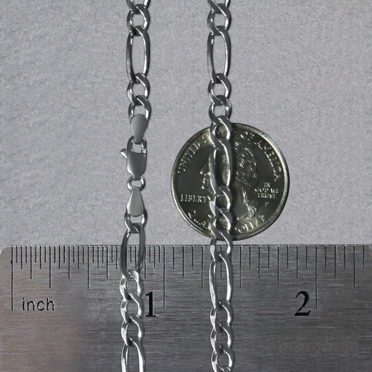 4.6mm 14k White Gold Solid Figaro Chain - LinkagejewelrydesignLinkagejewelrydesign