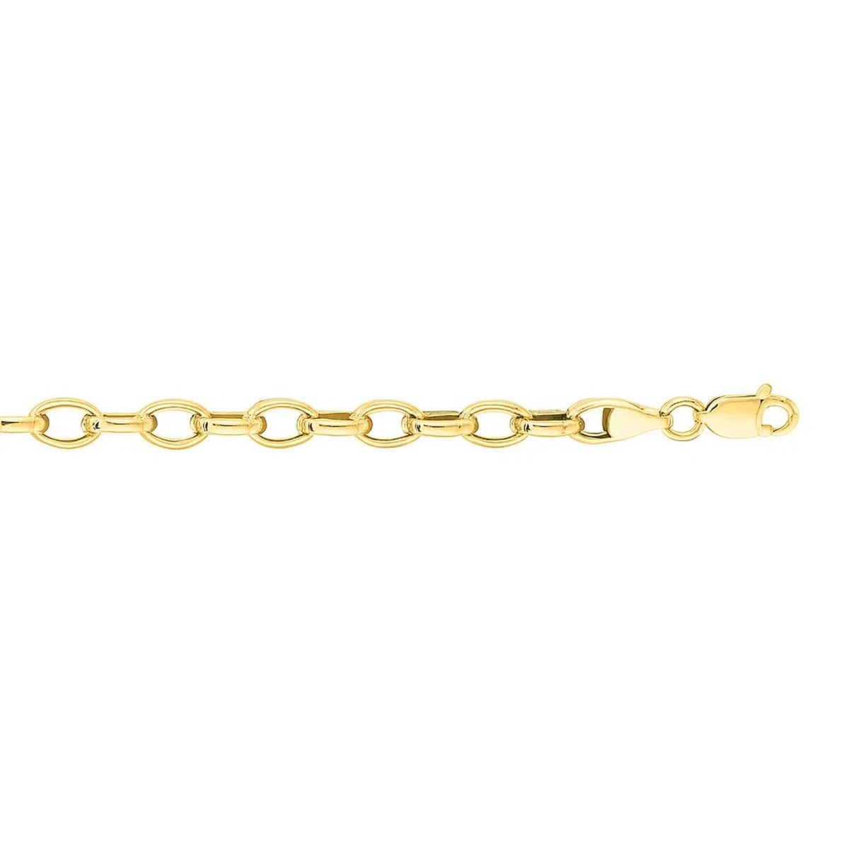 4.6mm 14k Yellow Gold Oval Rolo Bracelet - LinkagejewelrydesignLinkagejewelrydesign