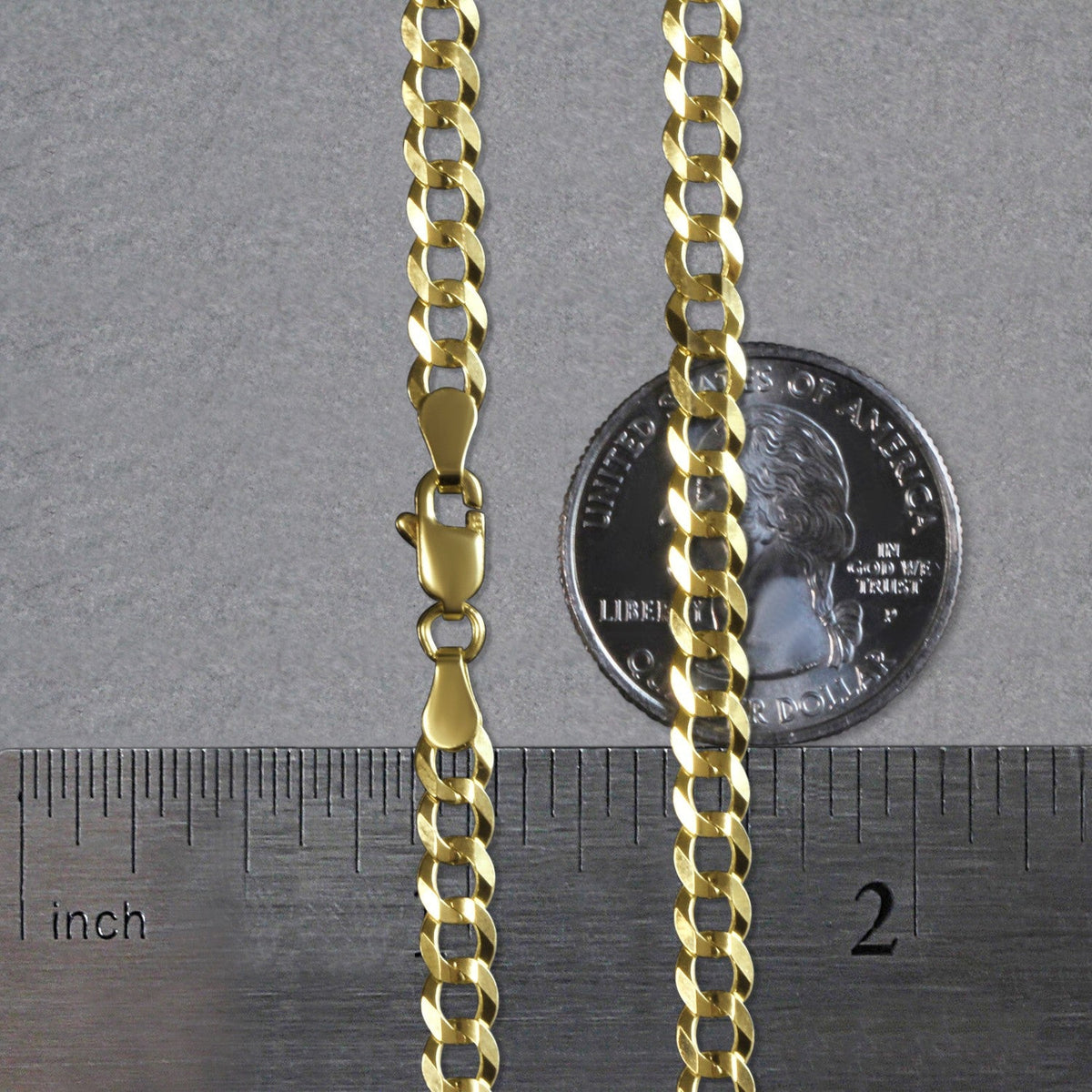 4.7mm 10k Yellow Gold Curb Chain - LinkagejewelrydesignLinkagejewelrydesign