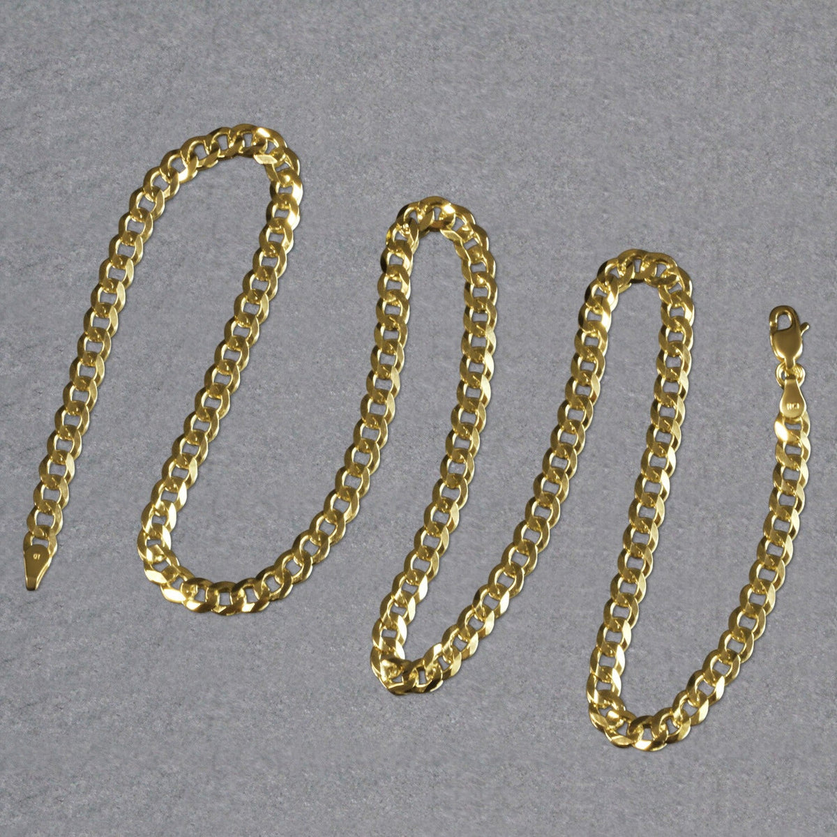 4.7mm 10k Yellow Gold Curb Chain - LinkagejewelrydesignLinkagejewelrydesign