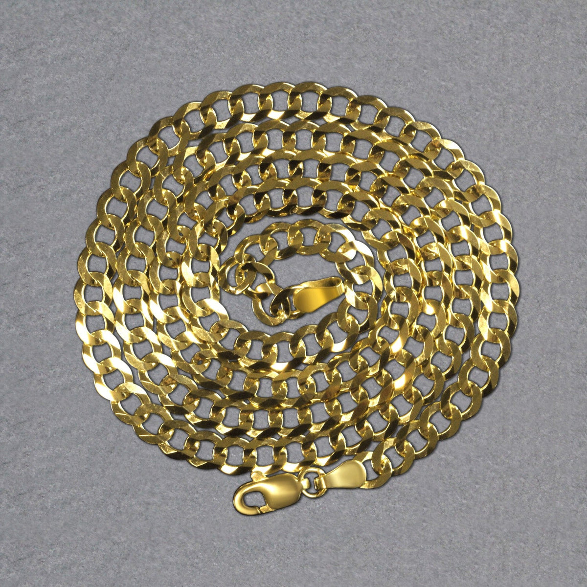 4.7mm 10k Yellow Gold Curb Chain - LinkagejewelrydesignLinkagejewelrydesign