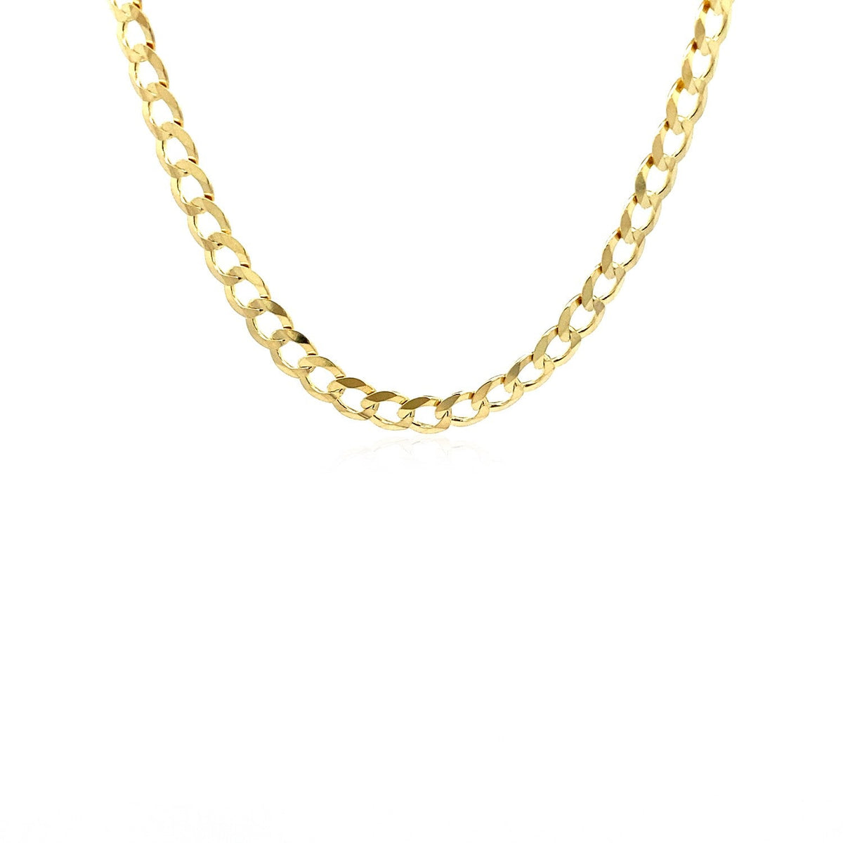 4.7mm 10k Yellow Gold Curb Chain - LinkagejewelrydesignLinkagejewelrydesign