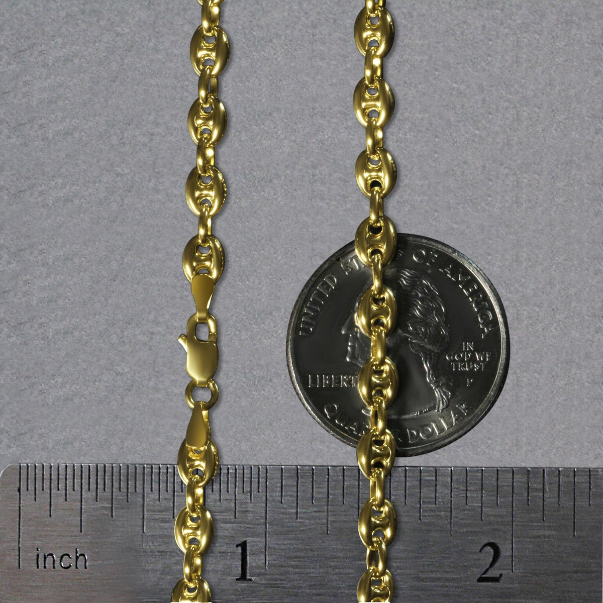 4.7mm 14k Yellow Gold Puffed Mariner Link Chain - LinkagejewelrydesignLinkagejewelrydesign