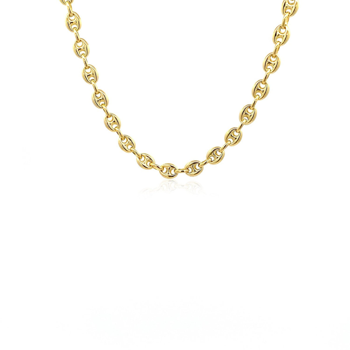 4.7mm 14k Yellow Gold Puffed Mariner Link Chain - LinkagejewelrydesignLinkagejewelrydesign