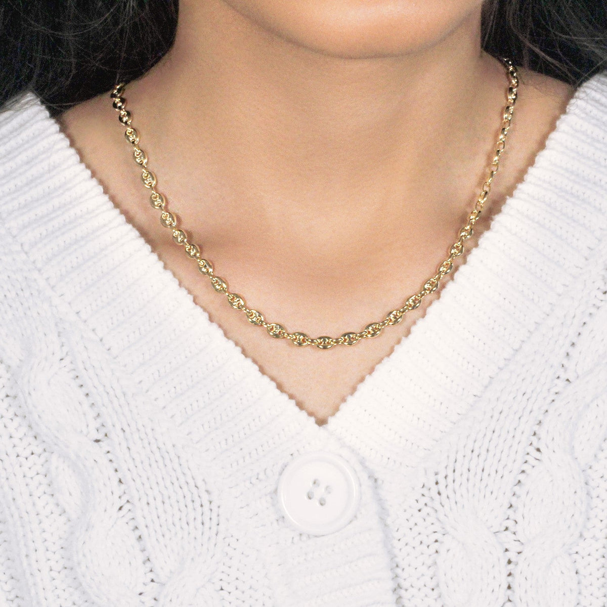 4.7mm 14k Yellow Gold Puffed Mariner Link Chain - LinkagejewelrydesignLinkagejewelrydesign