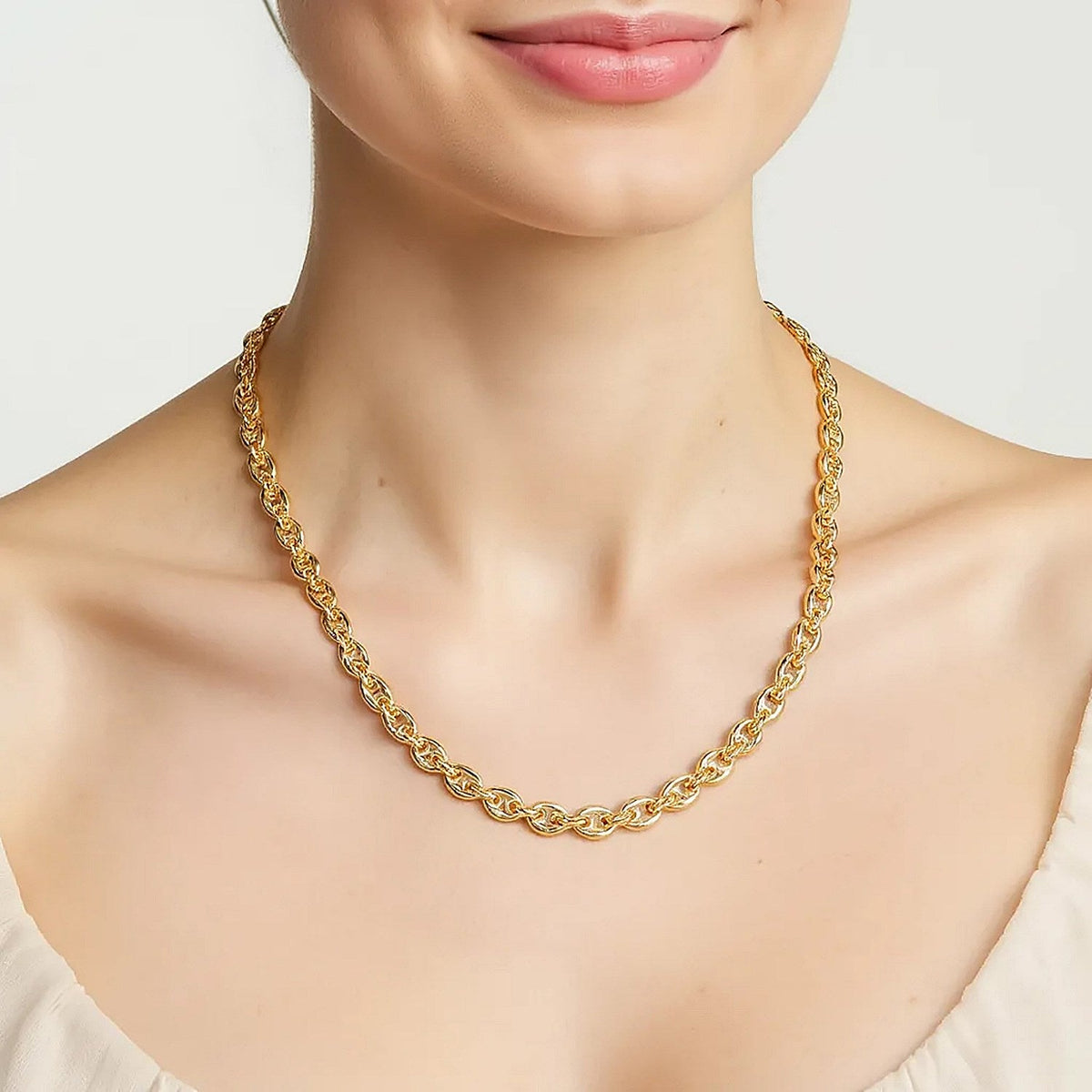 4.7mm 14k Yellow Gold Puffed Mariner Link Chain - LinkagejewelrydesignLinkagejewelrydesign