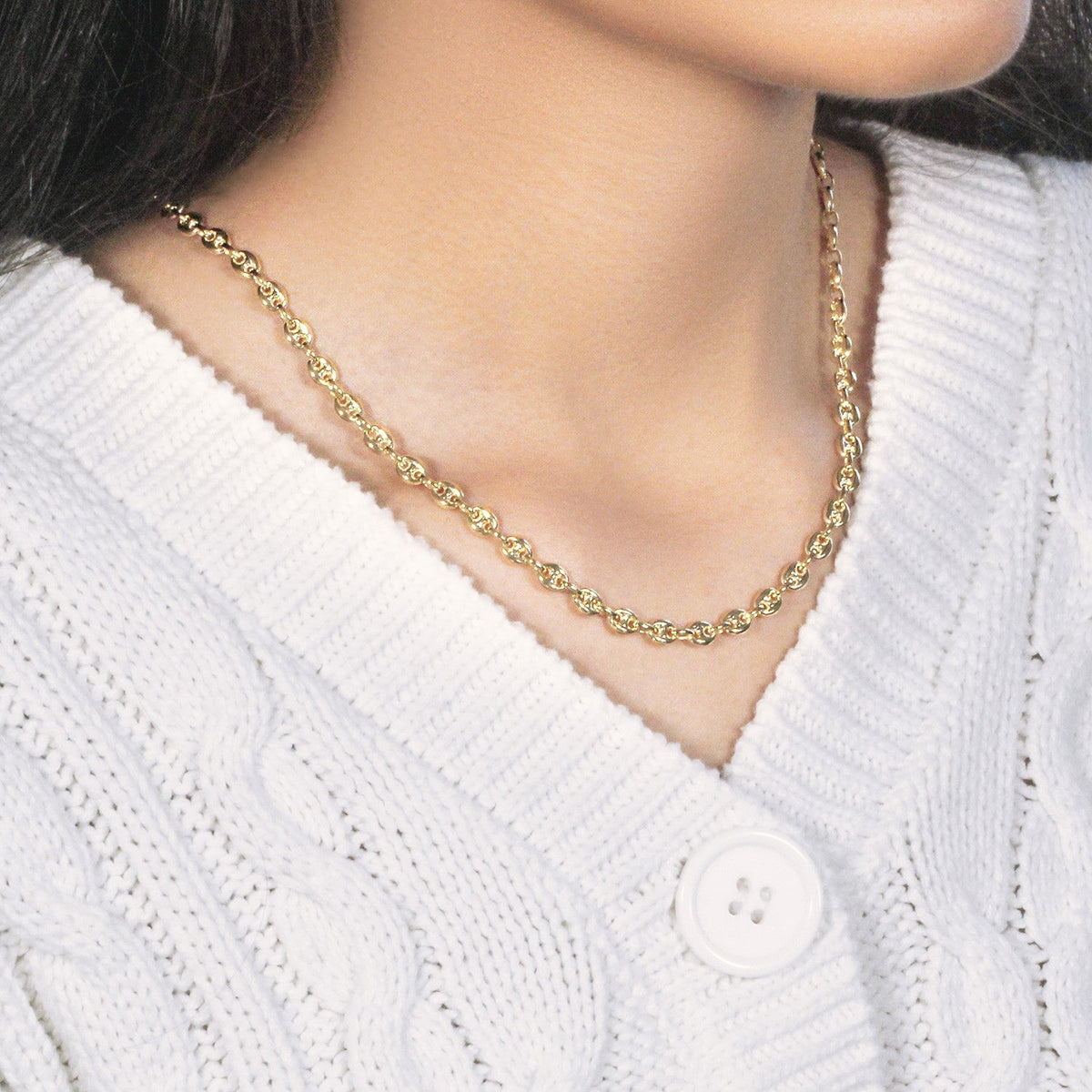 4.7mm 14k Yellow Gold Puffed Mariner Link Chain - LinkagejewelrydesignLinkagejewelrydesign