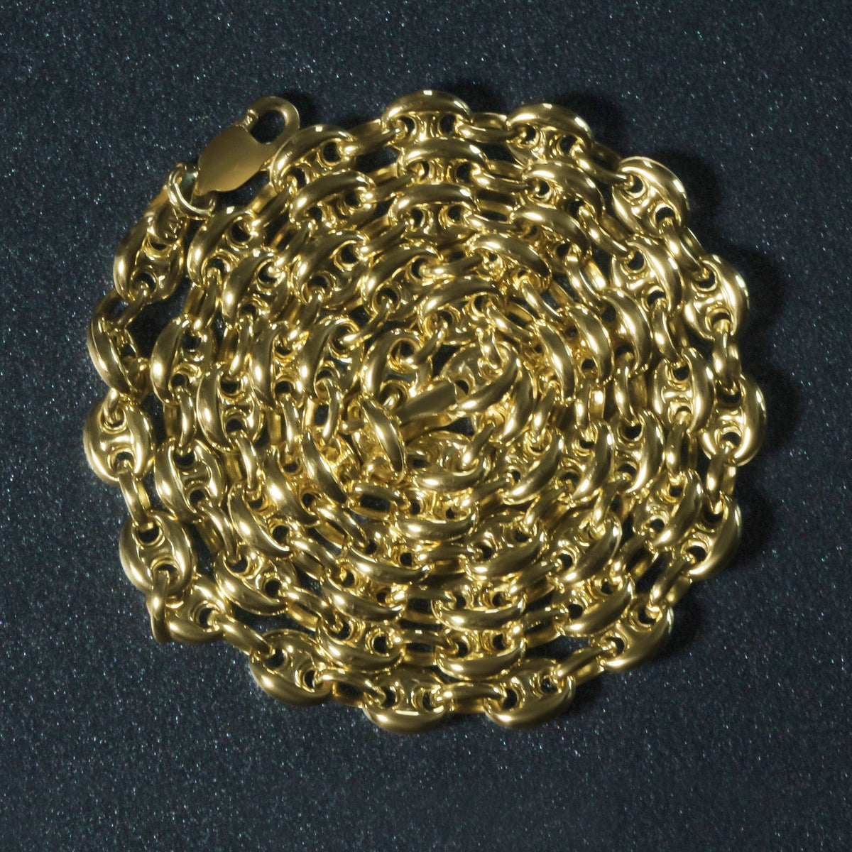 4.7mm 14k Yellow Gold Puffed Mariner Link Chain - LinkagejewelrydesignLinkagejewelrydesign