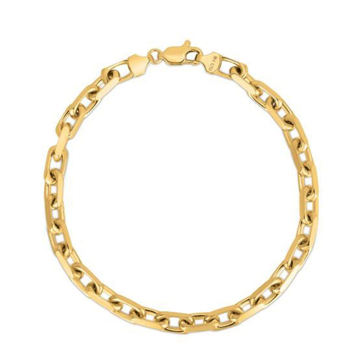4.8mm 14k Yellow Gold French Cable Chain Bracelet - LinkagejewelrydesignLinkagejewelrydesign