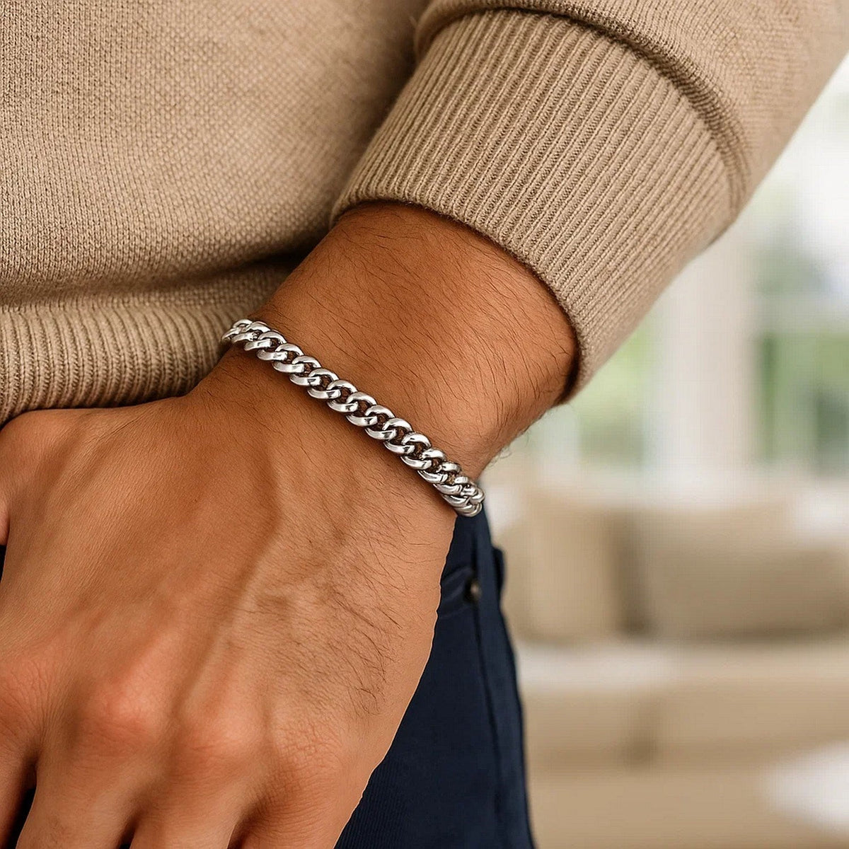 5.0mm 14k White Gold Classic Miami Cuban Solid Bracelet - LinkagejewelrydesignLinkagejewelrydesign