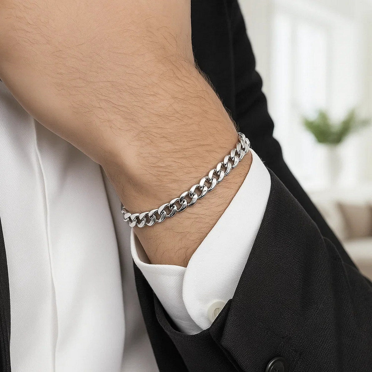 5.0mm 14k White Gold Classic Miami Cuban Solid Bracelet - LinkagejewelrydesignLinkagejewelrydesign