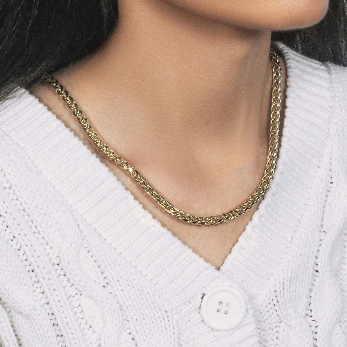 5.2mm 14k Yellow Gold Diamond Cut Round Franco Chain - LinkagejewelrydesignLinkagejewelrydesign