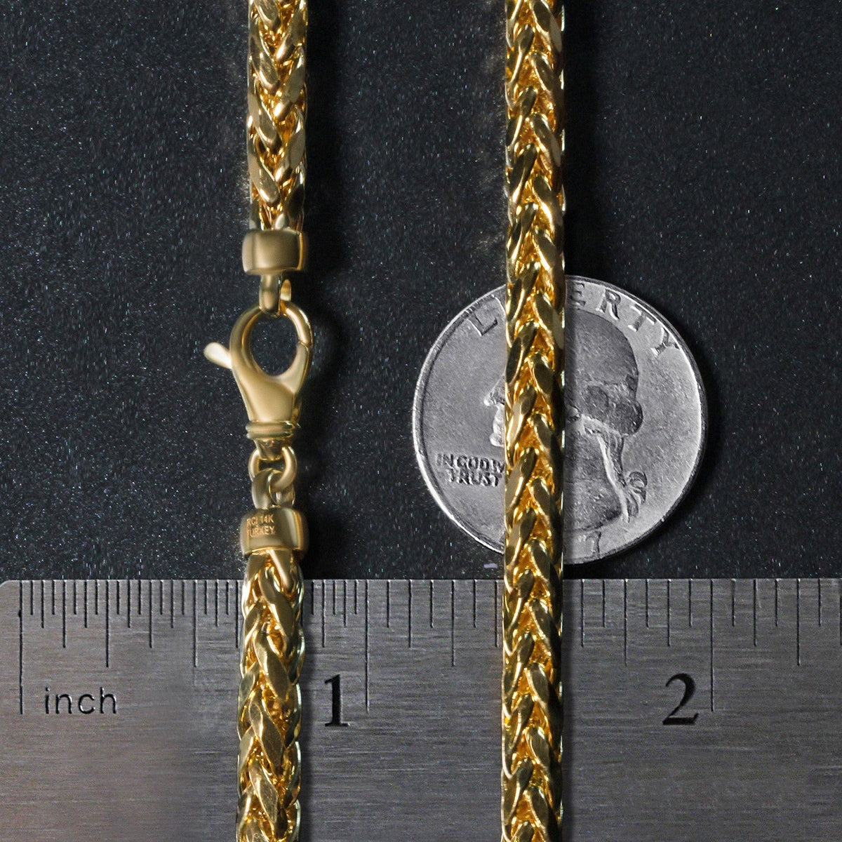 5.2mm 14k Yellow Gold Diamond Cut Round Franco Chain - LinkagejewelrydesignLinkagejewelrydesign