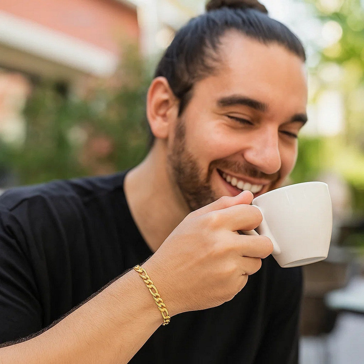 5.3mm 10k Yellow Gold Link Figaro Bracelet - LinkagejewelrydesignLinkagejewelrydesign