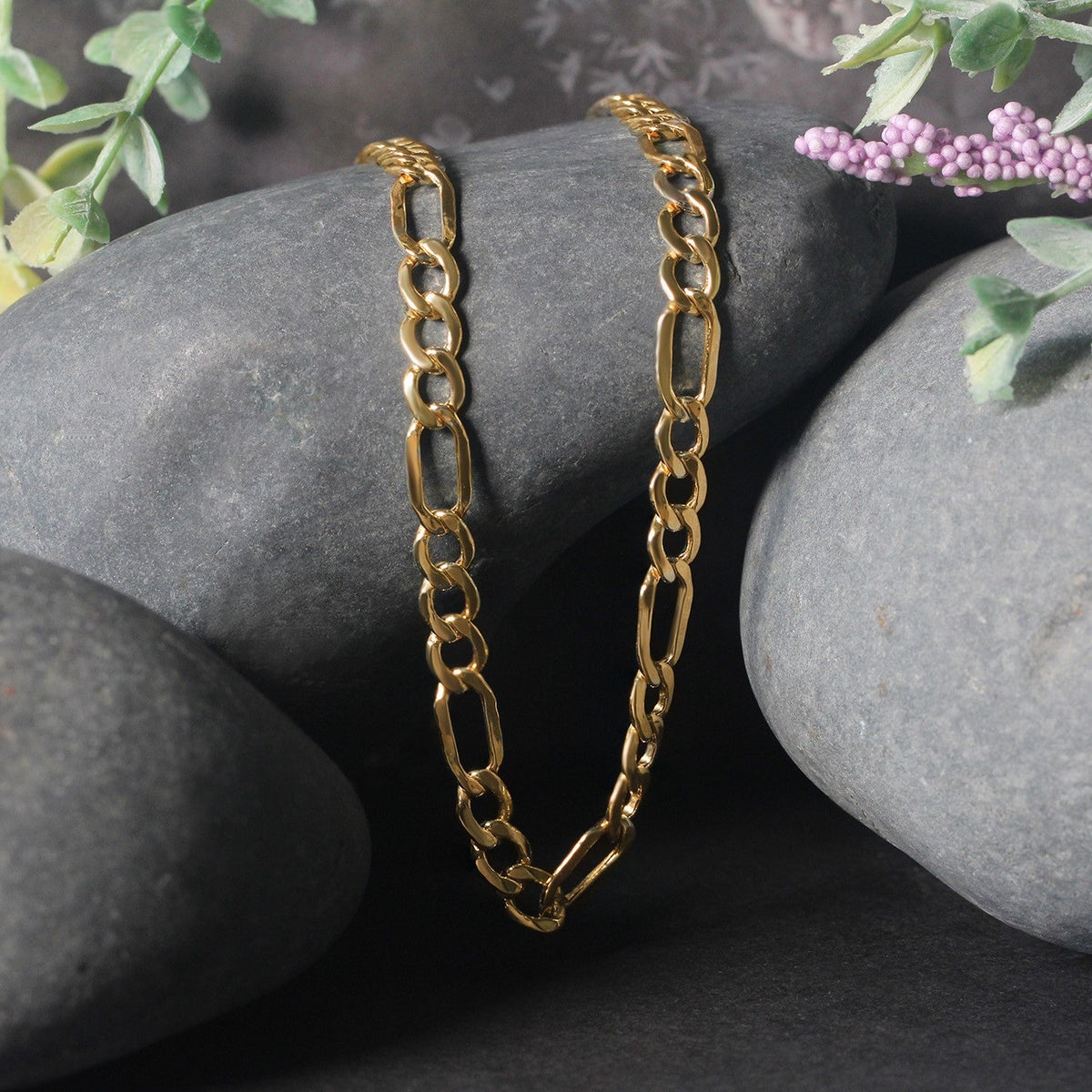 5.4mm 10k Yellow Gold Lite Figaro Chain - LinkagejewelrydesignLinkagejewelrydesign