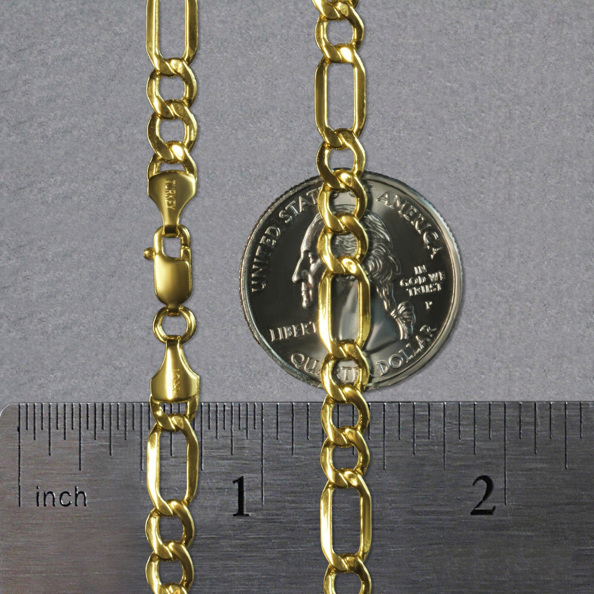 5.4mm 10k Yellow Gold Lite Figaro Chain - LinkagejewelrydesignLinkagejewelrydesign