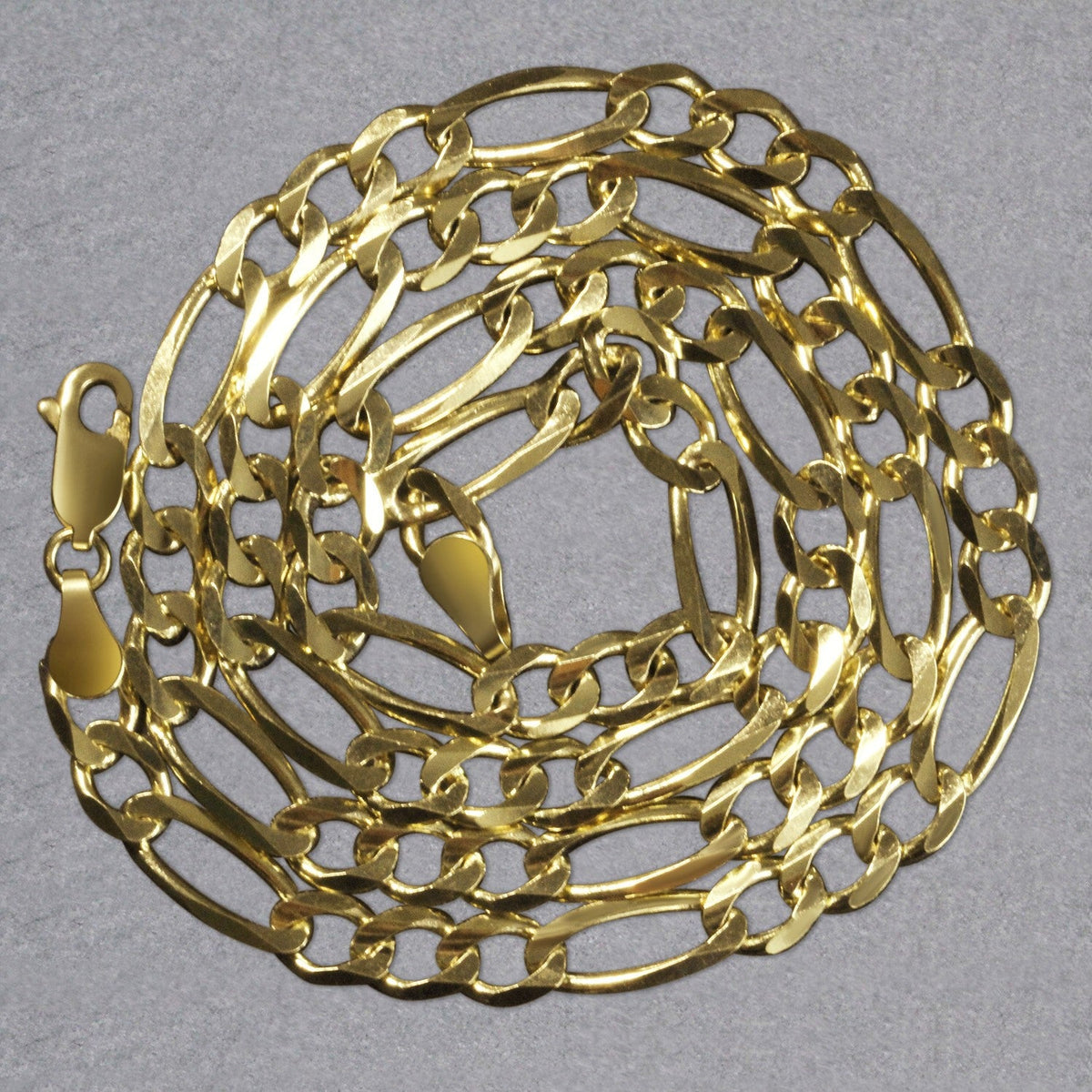 6.0mm 14k Yellow Gold Solid Figaro Chain - LinkagejewelrydesignLinkagejewelrydesign