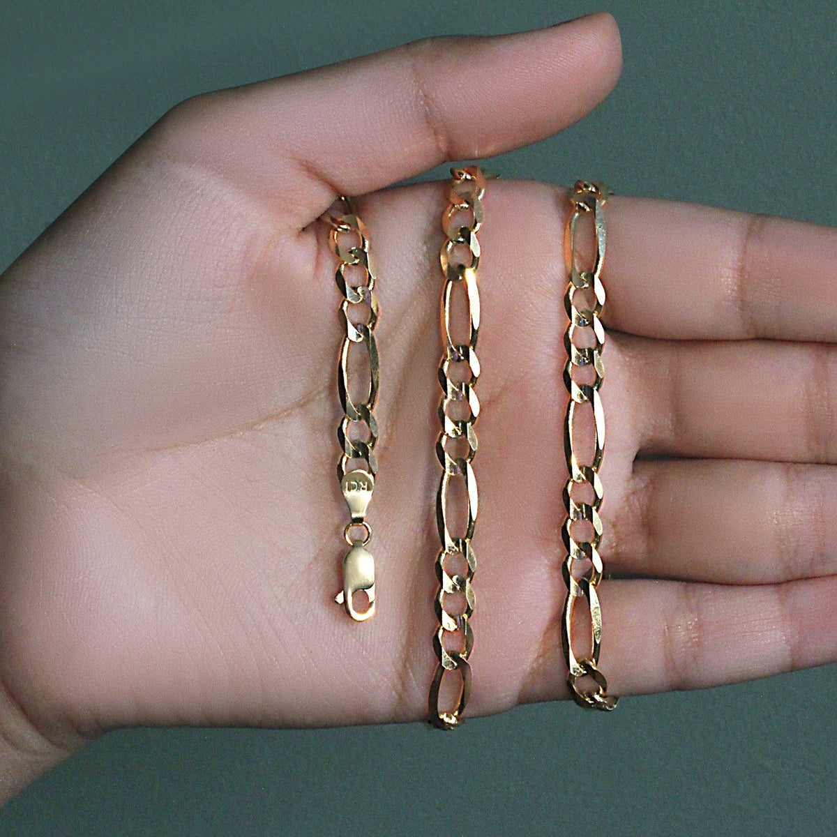 6.0mm 14k Yellow Gold Solid Figaro Chain - LinkagejewelrydesignLinkagejewelrydesign